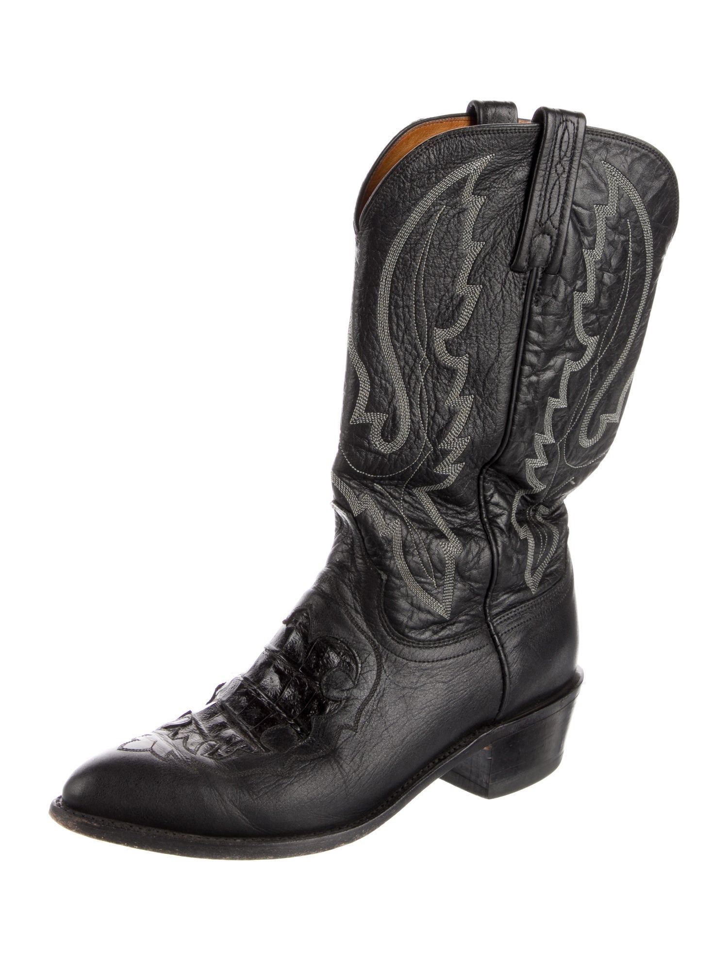 Lucchese Leather Printed Western Boots