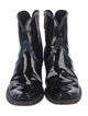 Lucchese Patent Leather Embroidered Accent Western Boots