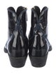 Lucchese Patent Leather Embroidered Accent Western Boots