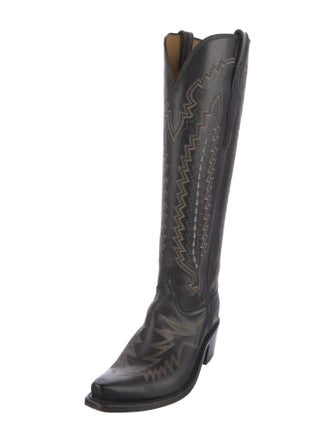 Lucchese Leather Printed Riding Boots