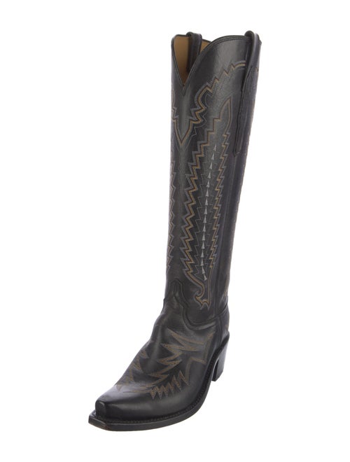 Lucchese Leather Printed Riding Boots