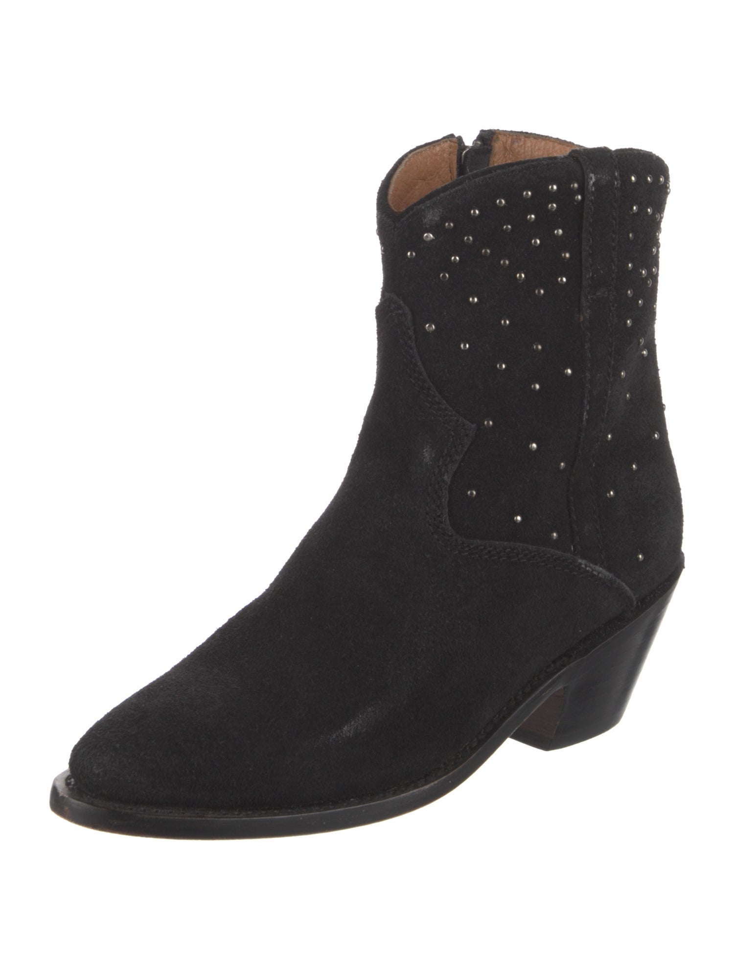 Lucchese Suede Studded Accents Western Boots