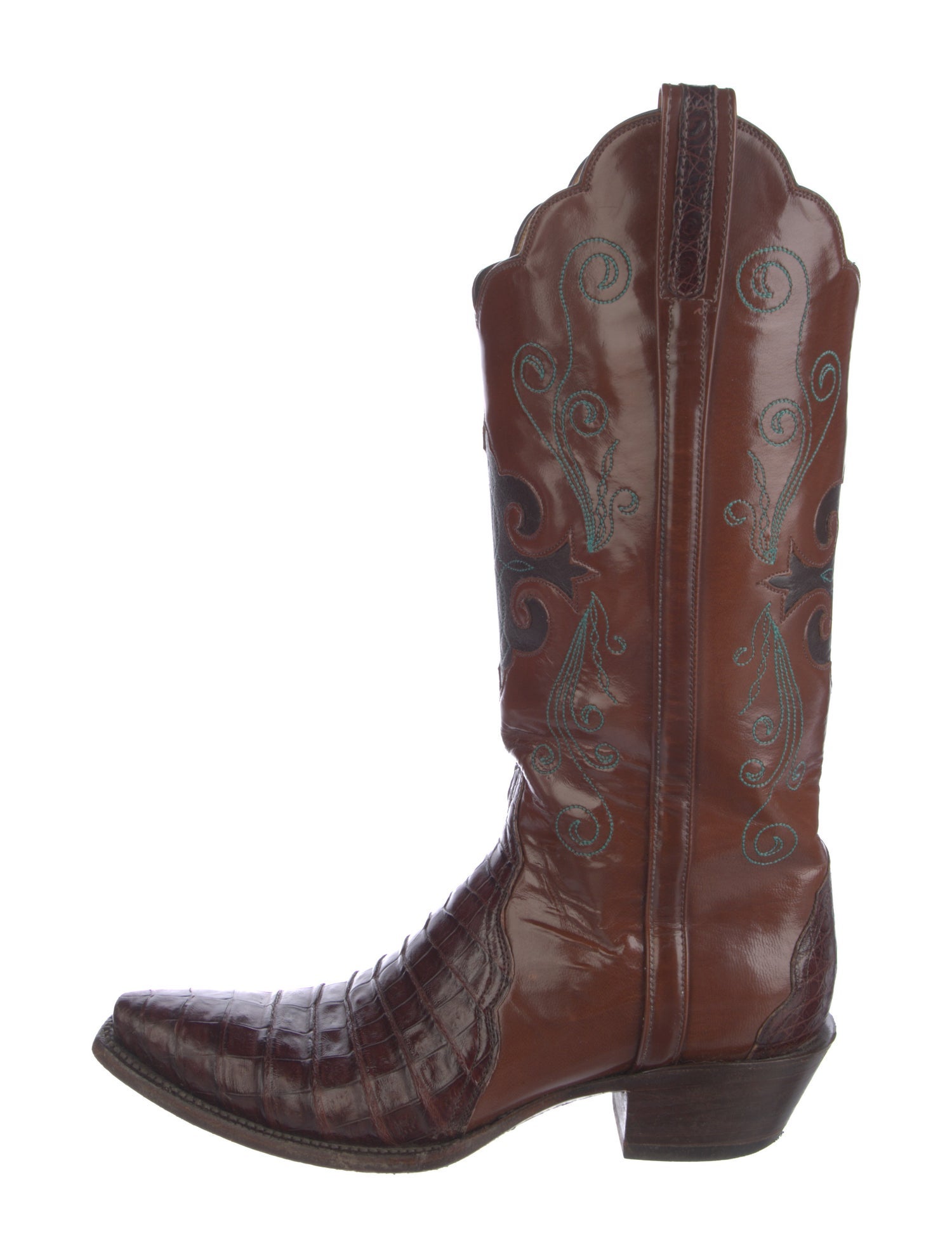 Lucchese Leather Printed Western Boots