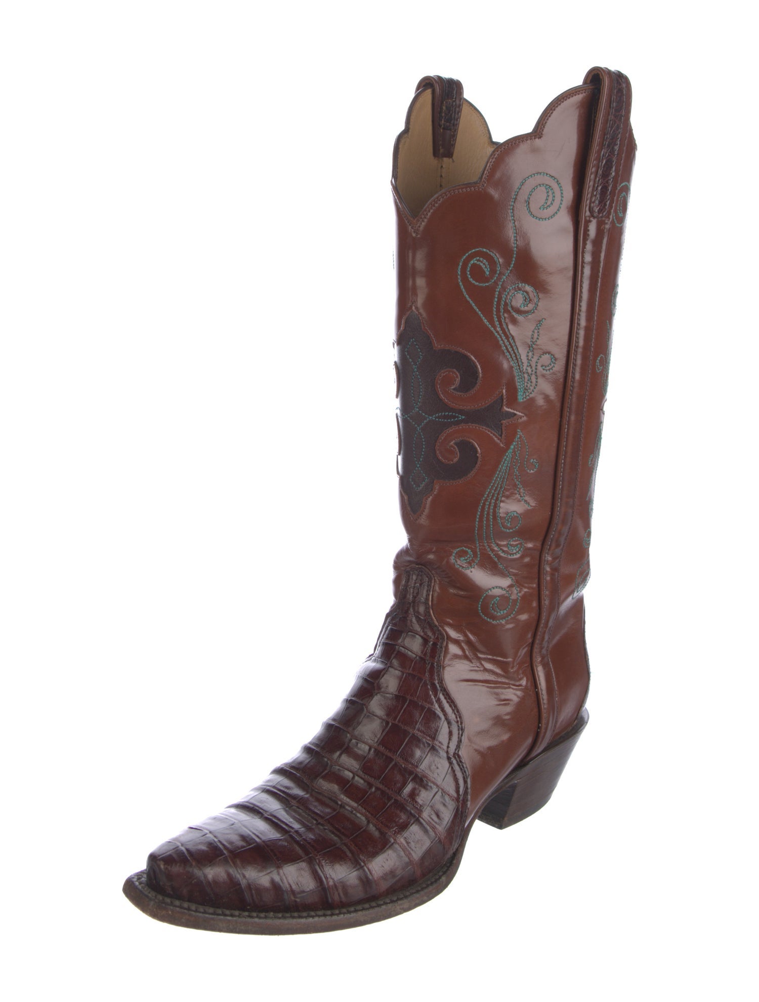 Lucchese Leather Printed Western Boots