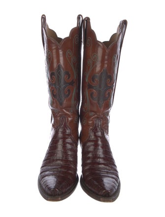 Lucchese Leather Printed Western Boots