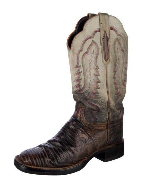 Lucchese Leather Tie-Dye Print Western Boots