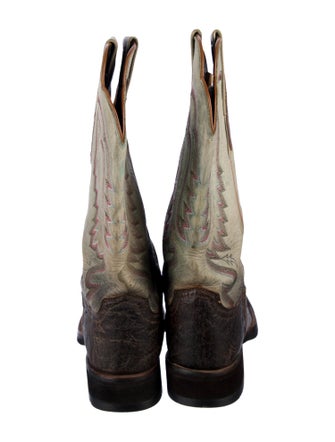 Lucchese Leather Tie-Dye Print Western Boots