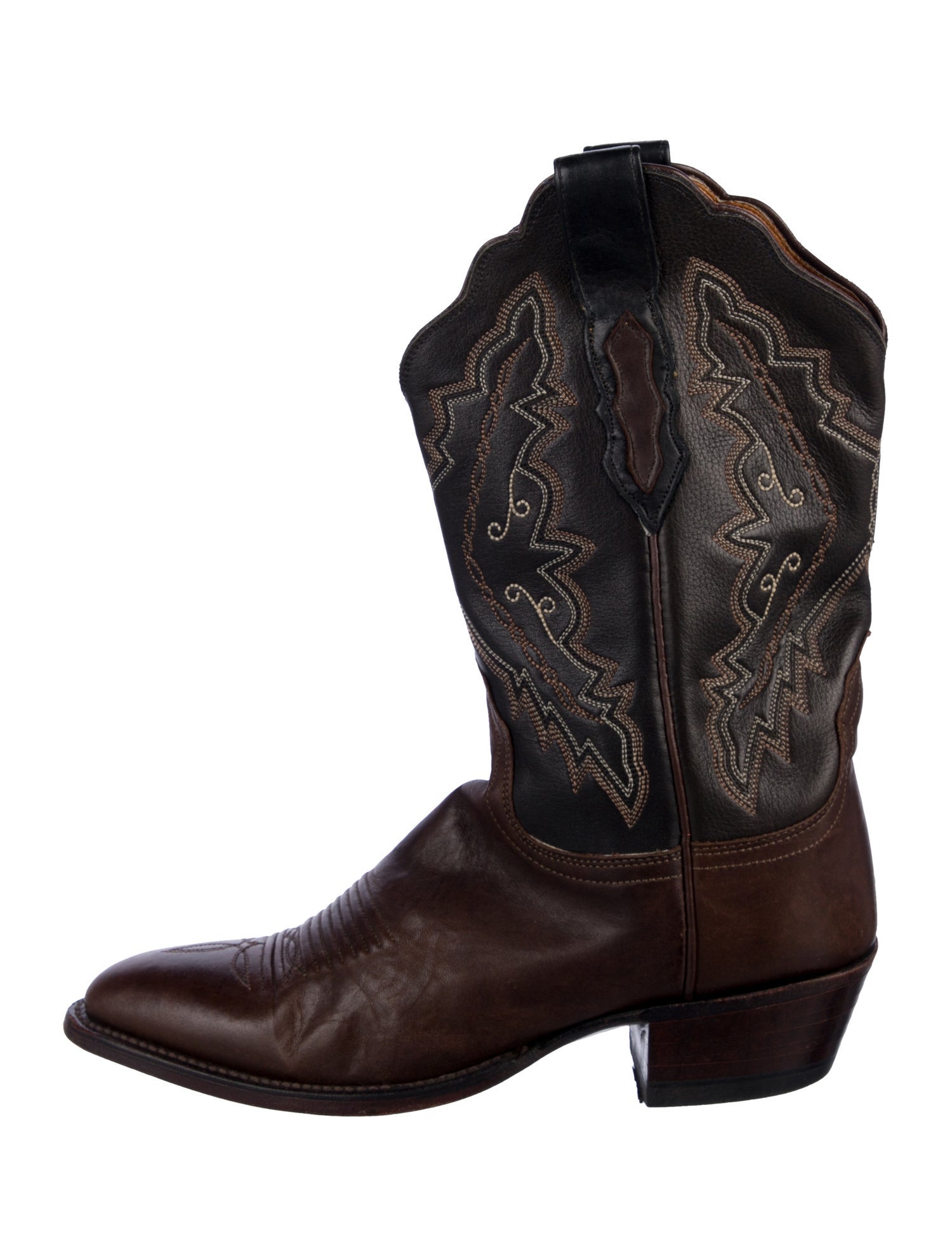 Lucchese Leather Patterned Western Boots