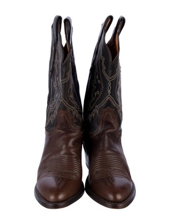Lucchese Leather Patterned Western Boots