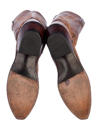 Lucchese Leather Printed Western Boots