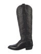 Lucchese Leather Embroidered Accent Riding Boots
