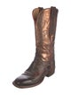 Lucchese Leather Embroidered Accent Western Boots