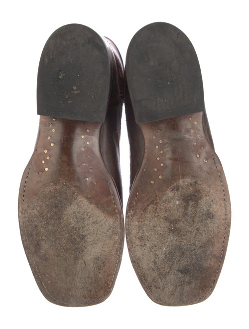 Lucchese Leather Embroidered Accent Western Boots