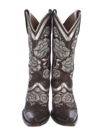 Lucchese Leather Printed Western Boots