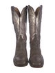 Lucchese Leather Embroidered Accent Western Boots