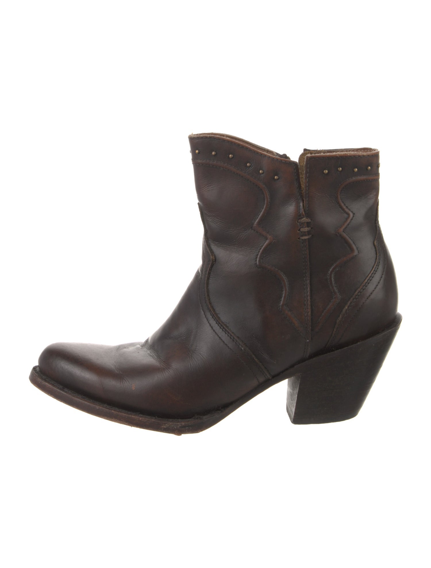 Lucchese Leather Studded Accents Western Boots
