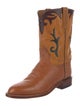 Lucchese Leather Graphic Print Combat Boots