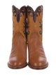 Lucchese Leather Graphic Print Combat Boots