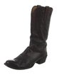 Lucchese Leather Embroidered Accent Western Boots