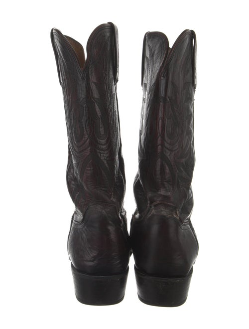 Lucchese Leather Embroidered Accent Western Boots