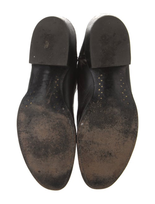 Lucchese Leather Embroidered Accent Western Boots