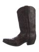 Lucchese Ostrich Embroidered Accent Western Boots