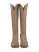 Lucchese Leather Embroidered Accent Western Boots
