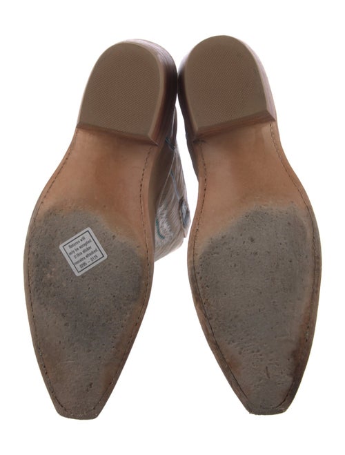 Lucchese Leather Embroidered Accent Western Boots