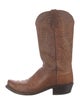 Lucchese Leather Embroidered Accent Western Boots