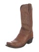 Lucchese Leather Embroidered Accent Western Boots