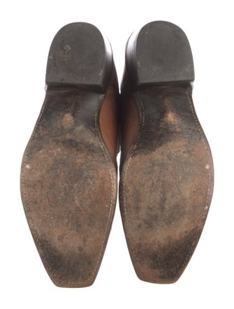 Lucchese Leather Embroidered Accent Western Boots