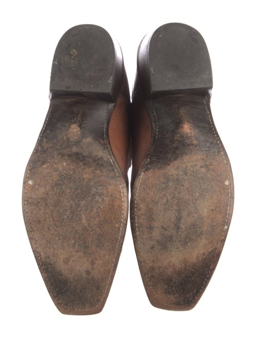 Lucchese Leather Embroidered Accent Western Boots