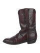 Lucchese Leather Embroidered Accent Western Boots