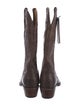 Lucchese Leather Embroidered Accent Western Boots