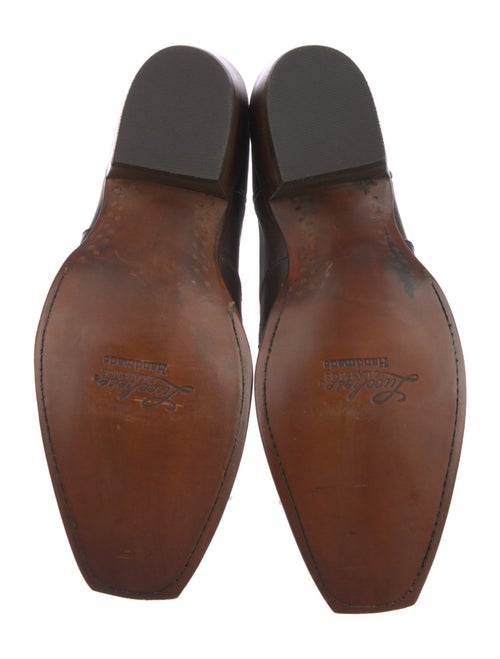 Lucchese Leather Embroidered Accent Western Boots