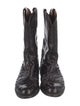 Lucchese Leather Embroidered Accent Western Boots