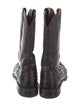 Lucchese Leather Embroidered Accent Western Boots