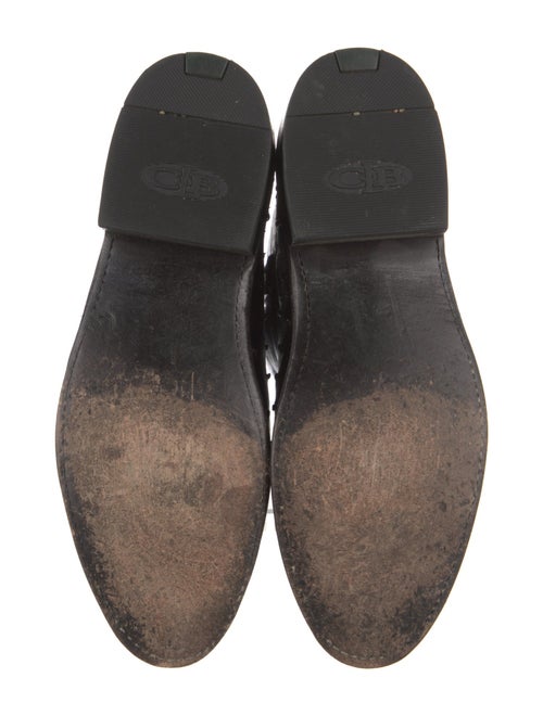 Lucchese Leather Embroidered Accent Western Boots