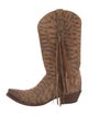 Lucchese Suede Animal Print Western Boots