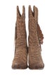 Lucchese Suede Animal Print Western Boots