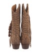 Lucchese Suede Animal Print Western Boots