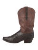 Lucchese Crocodile Embroidered Accent Western Boots