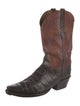 Lucchese Crocodile Embroidered Accent Western Boots
