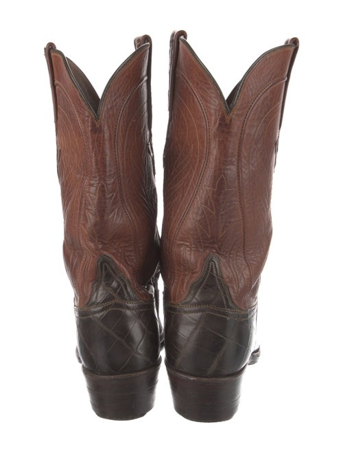 Lucchese Crocodile Embroidered Accent Western Boots