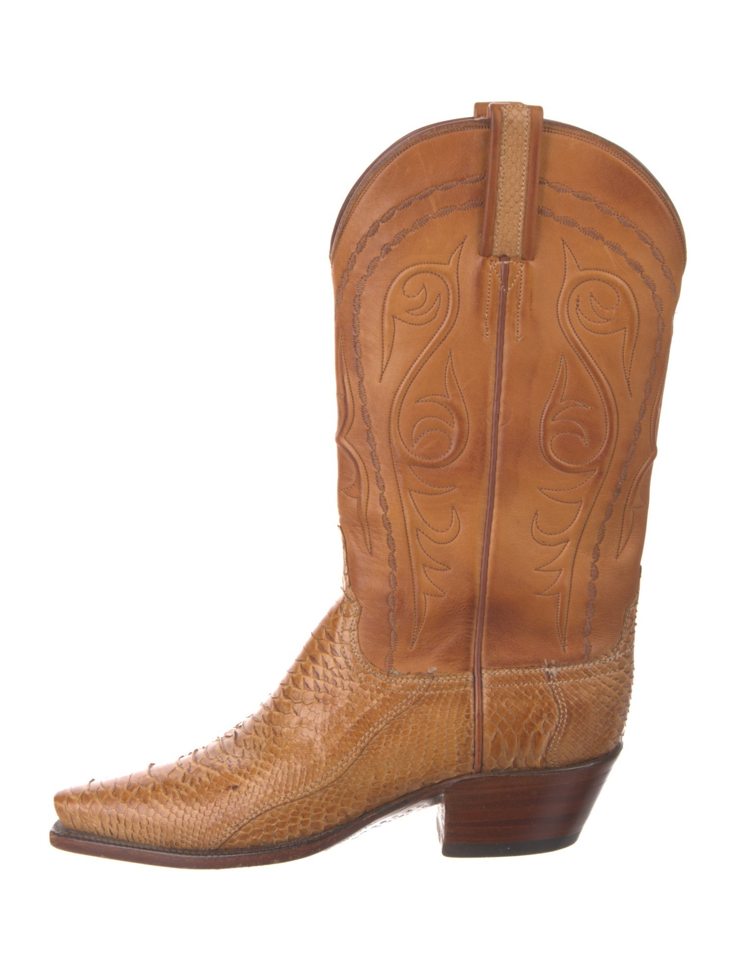 Lucchese Python Patterned Western Boots