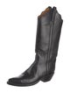Lucchese Leather Scalloped Accent Western Boots