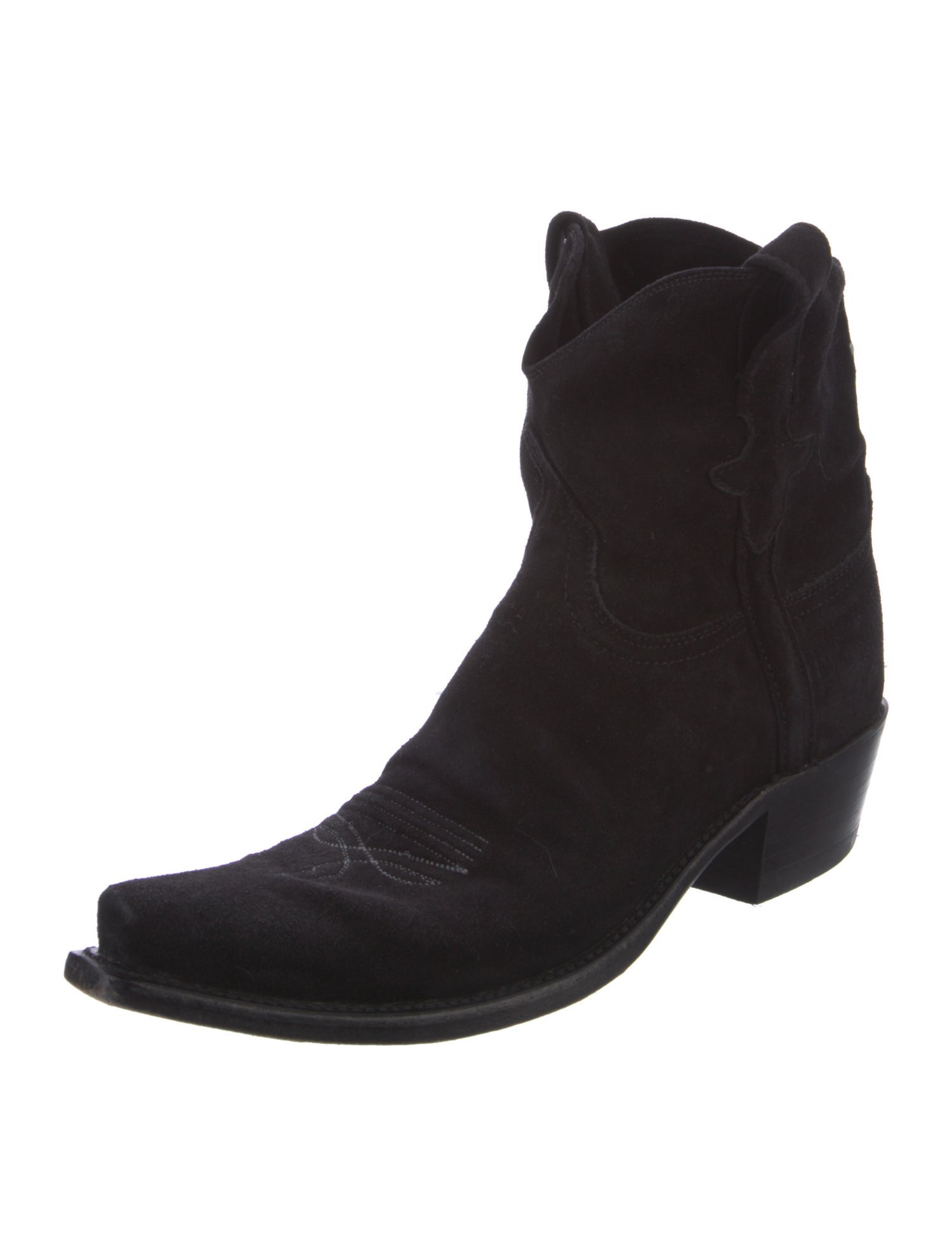 【GANNI】 Ganni Leather Distressed Accents Moto Boots - Black Boots