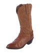 Lucchese Leather Embroidered Accent Western Boots