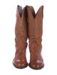 Lucchese Leather Embroidered Accent Western Boots
