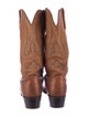 Lucchese Leather Embroidered Accent Western Boots